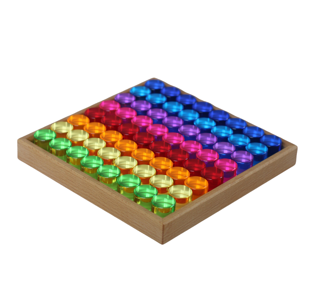 Cilindros translúcidos - 64 pcs - Bauspiel