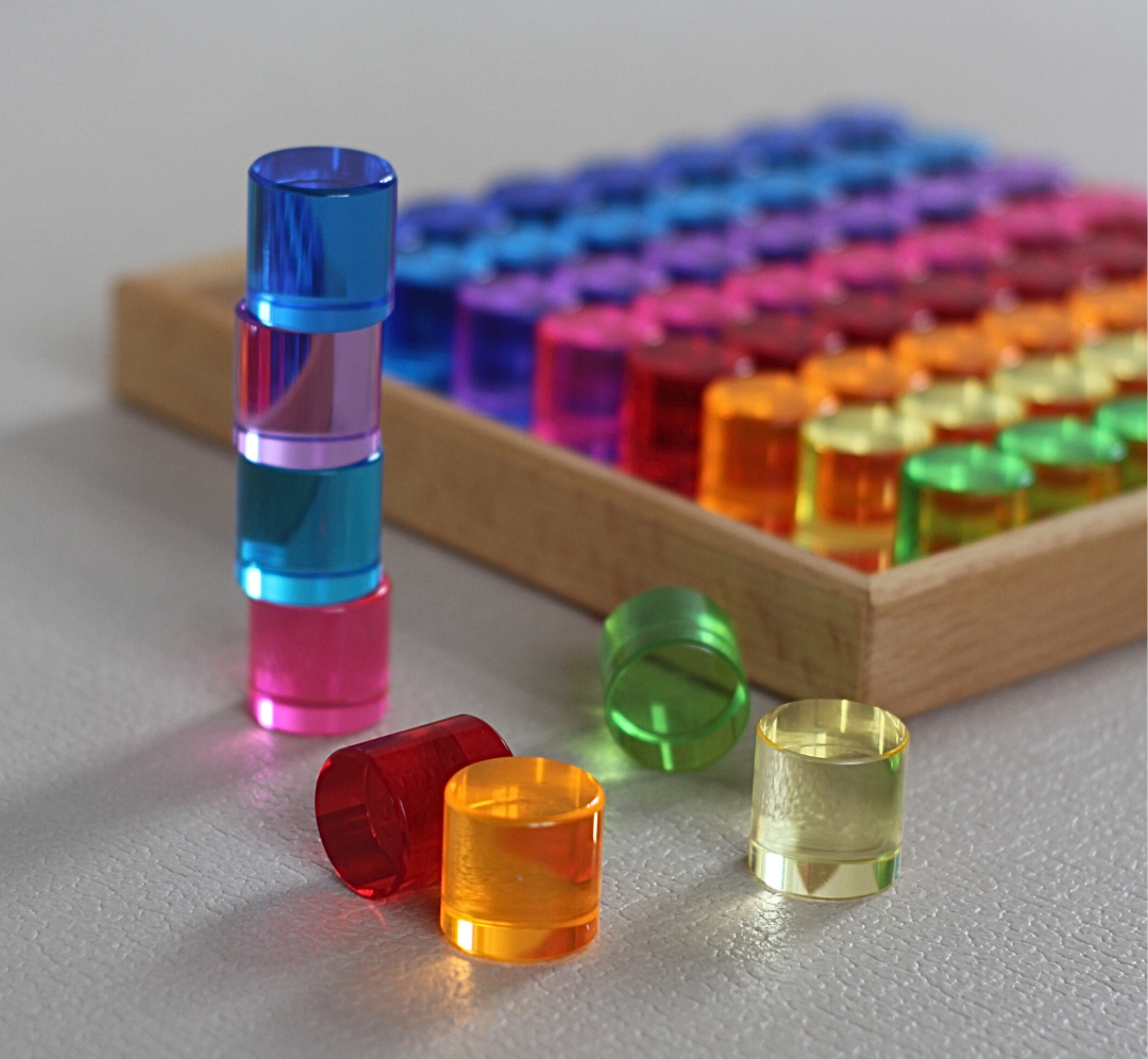 Cilindros translúcidos - 64 pcs - Bauspiel