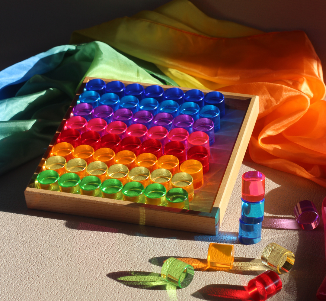 Cilindros translúcidos - 64 pcs - Bauspiel