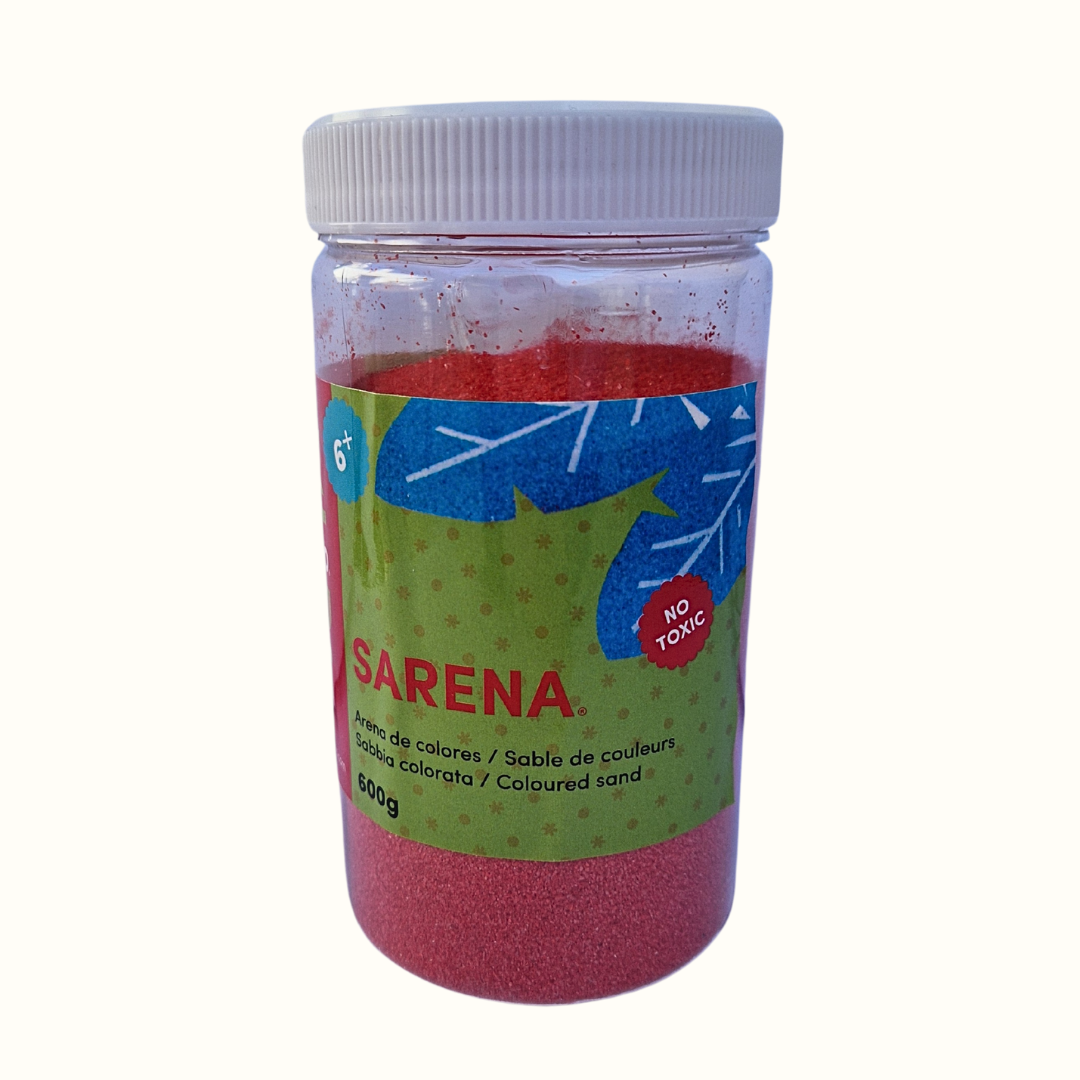 Arena de color rojo fuerte