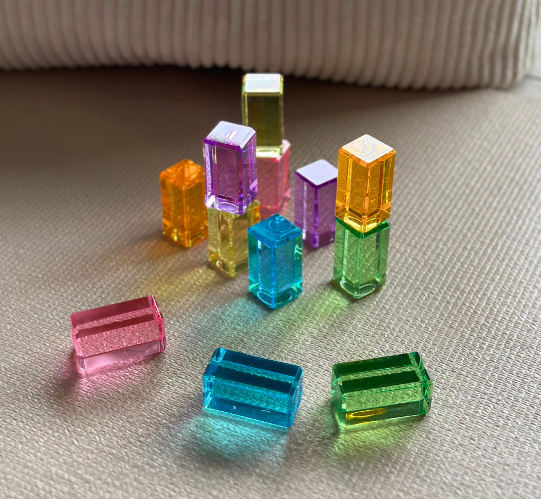 Bloques translúcidos pastel - 12 pcs - Bauspiel