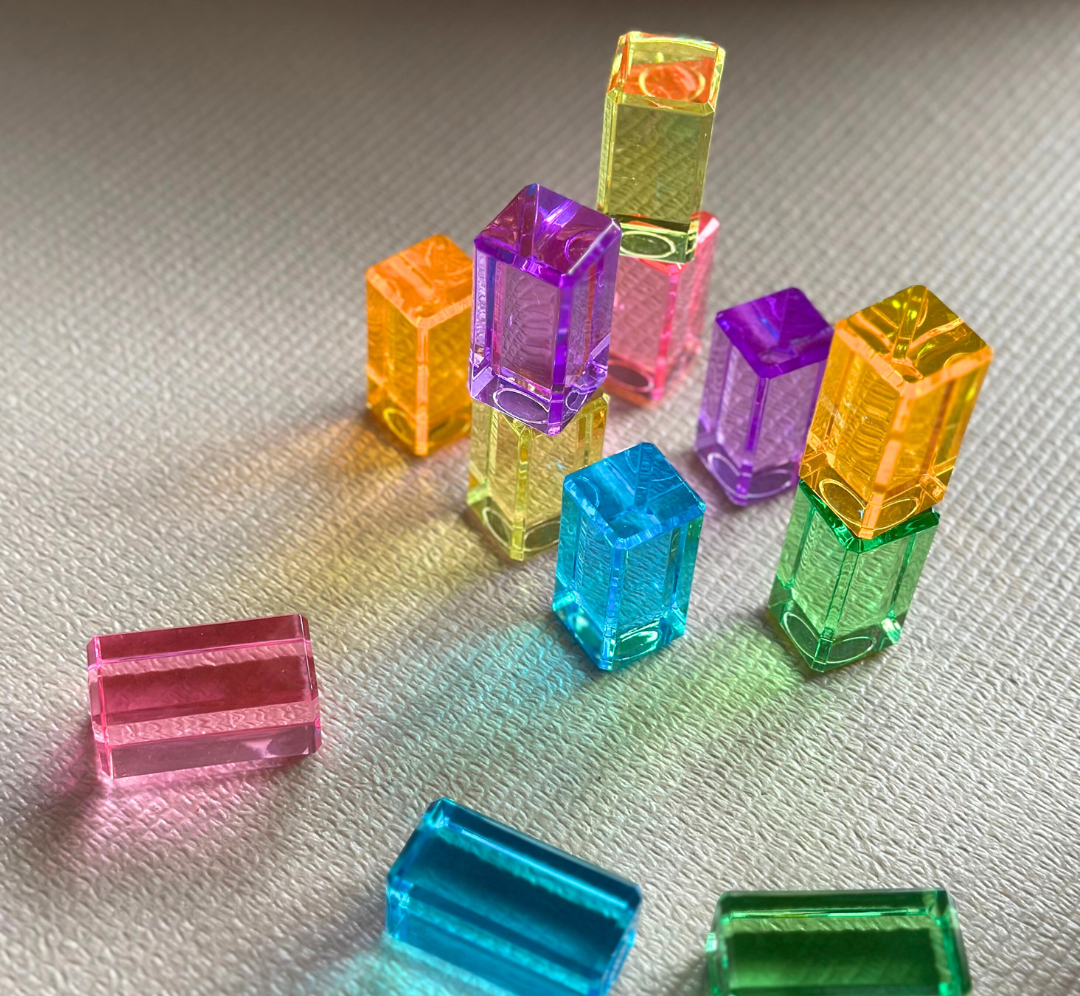 Bloques translúcidos pastel - 12 pcs - Bauspiel