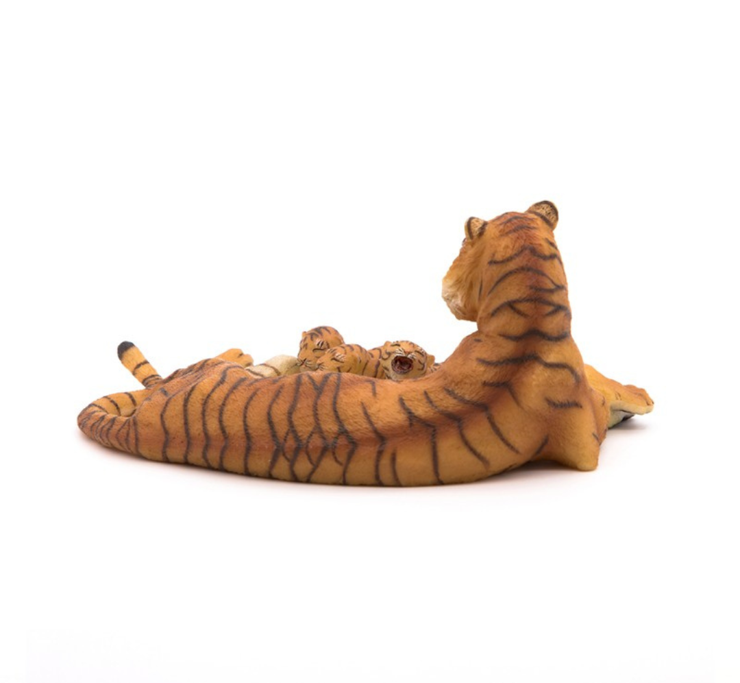 Tigre Hembra acostada con Cachorros