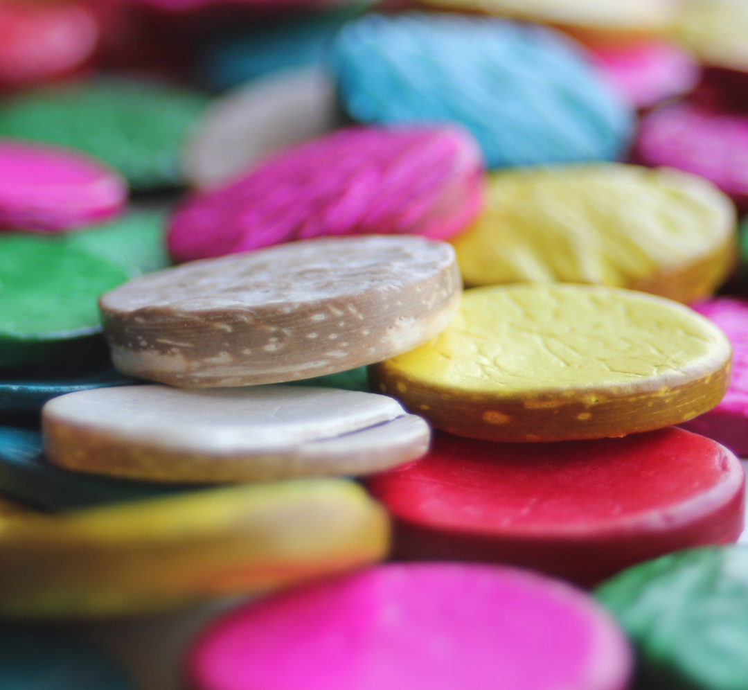 Círculos pequeños de coco