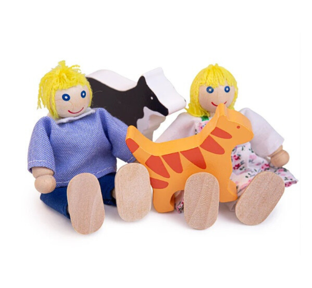 Familia de muñecos articulados