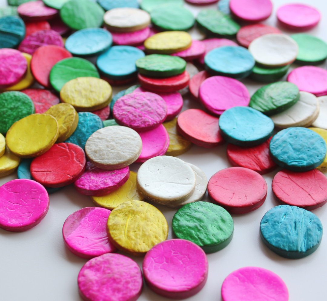 Círculos pequeños de coco