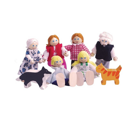Familia de muñecos articulados